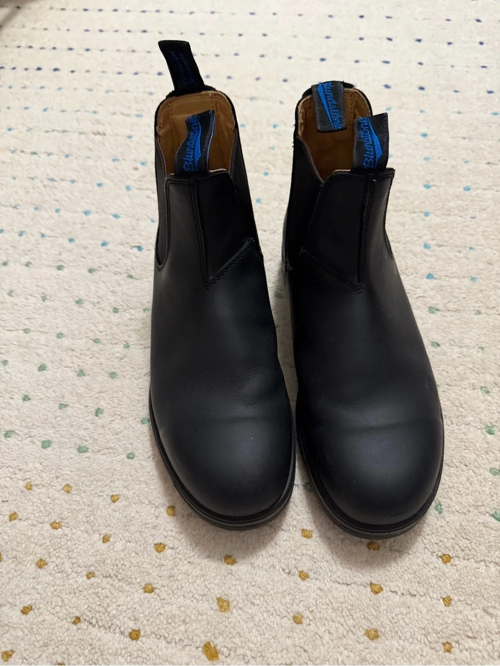 Blundstone BL566 Black waterproof Chelsea Boots with Blue Pull Tabs US10 AU9